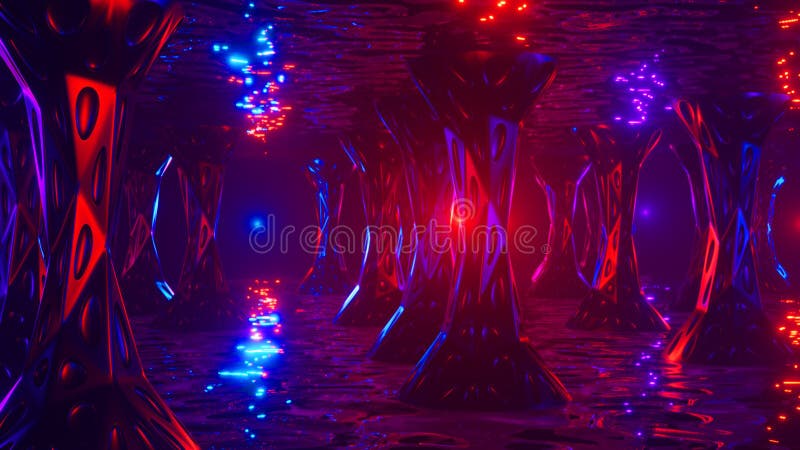 Space Alien Cave Virtual Reality Environment 3d Render Stock