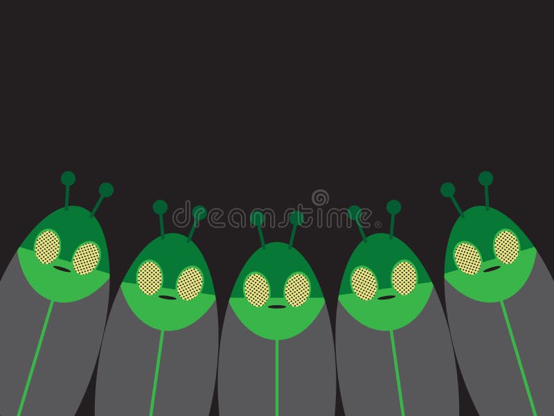 Space Aliens Staring stock illustration