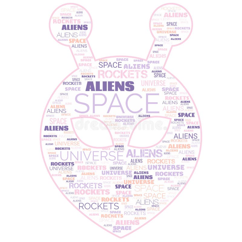Space Aliens Universe Text Abstract vector illustration