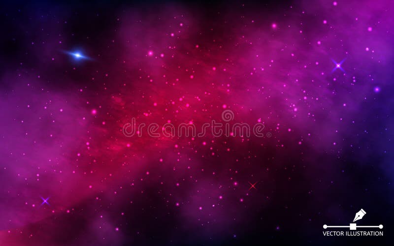 Space background. Cosmos with nebula and shining stars. Abstract futuristic backdrop. Colorful galaxy with stardust and