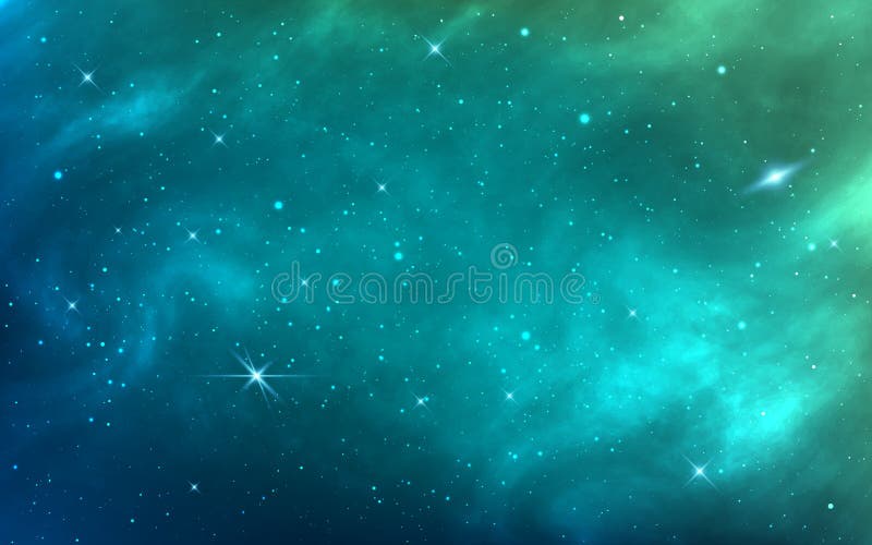 Space Background. Green Realistic Cosmos Texture. Galaxy with ...