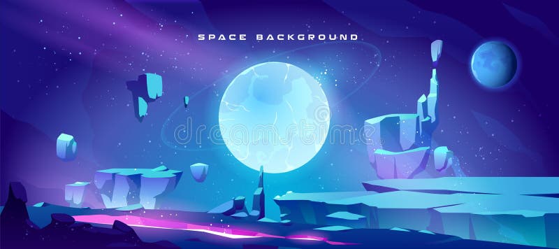 Space Background with Landscape of Planet Stock Vector - Illustration of  land, ground: 170172638