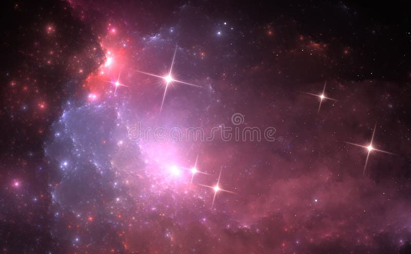 Space background with purple nebula and stars