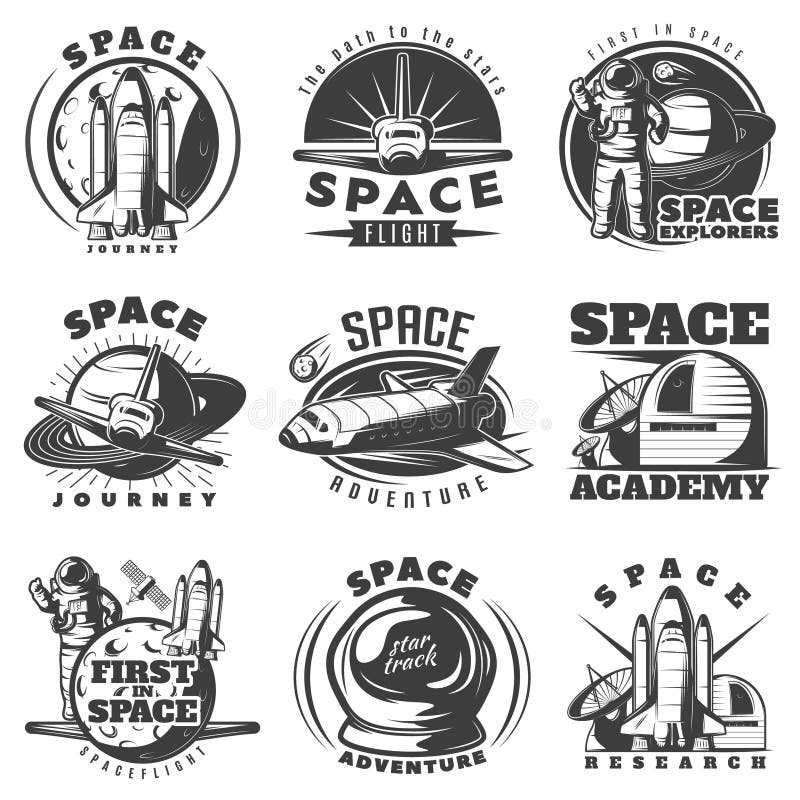 Space Black White Emblems