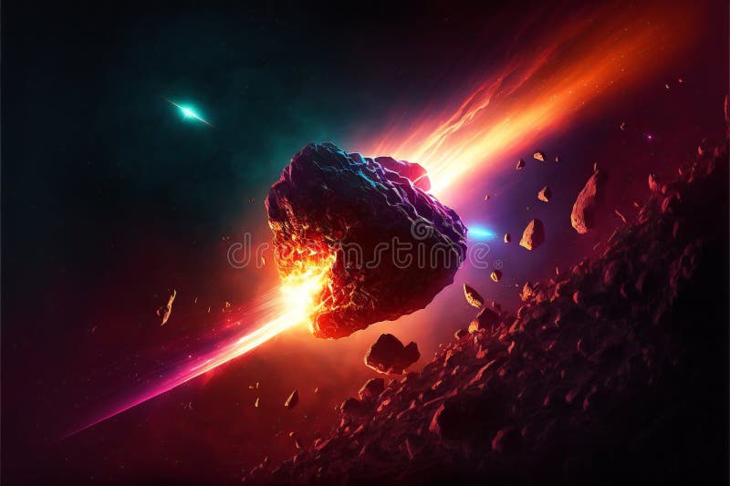 Space Burning Comet Flash Laser, Abstract, Stock