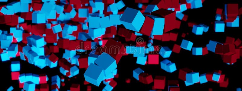Space Colorful Blocks Exploding - High Quality Digital Render Stock ...