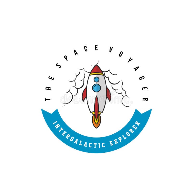 Space Exploration Shuttle Ship Badge Label Logo Icon Stock Illustration ...