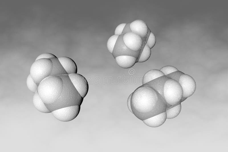 Spacefilling Molecular Model of Butane or Nbutane. Atoms are Represented As Spheres with