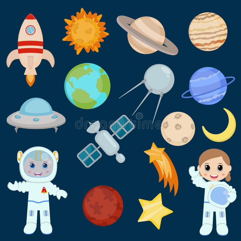 Space icon set vector illustration Space icon set vector illustration