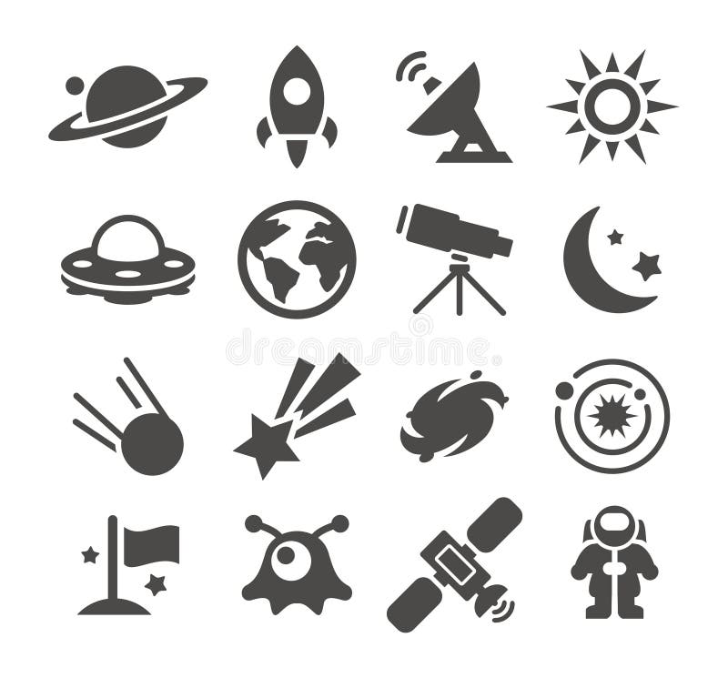 Space icons vector illustration