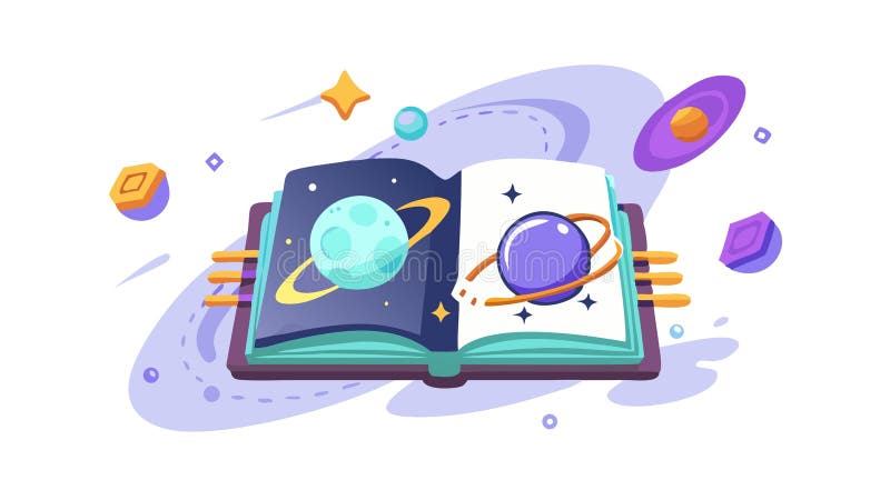 Space Imagination Open Book Vector, vector design Generative AI vector illustration