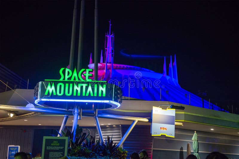 Space Mountain  Disney World  Travel. Space Mountain roller coaster at Walt Disney World in Orlando  Florida. The attraction is a popular ride for people and