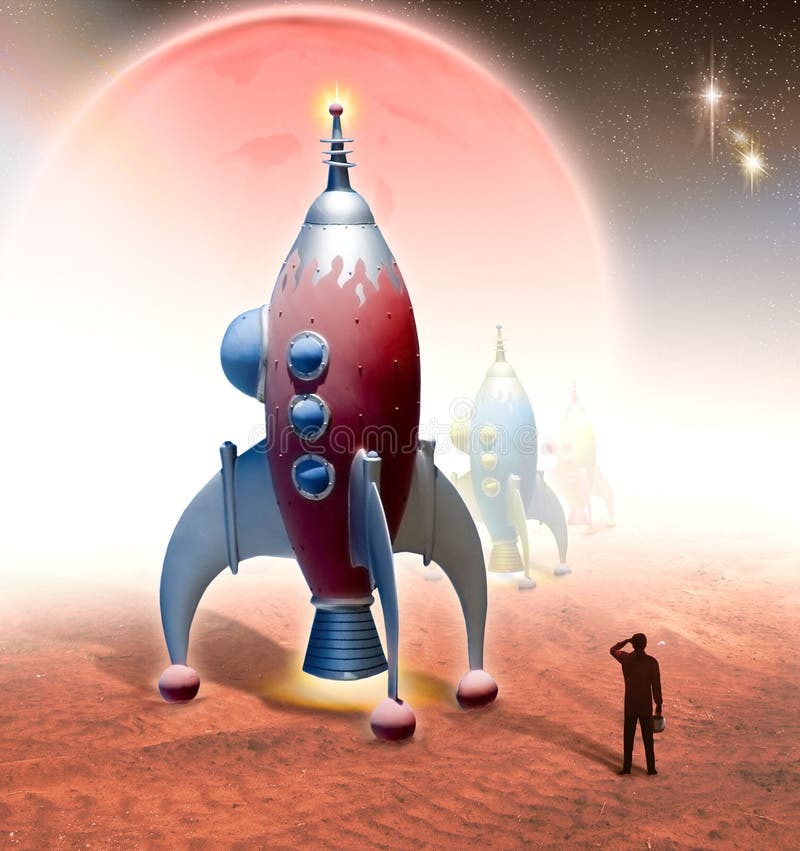 Space patrol vector illustration