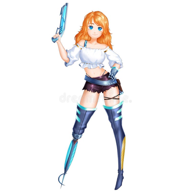 Space Pirate Girl With Anime And Cartoon Style Stock Illustration Illustration Of Lady Future 111913634