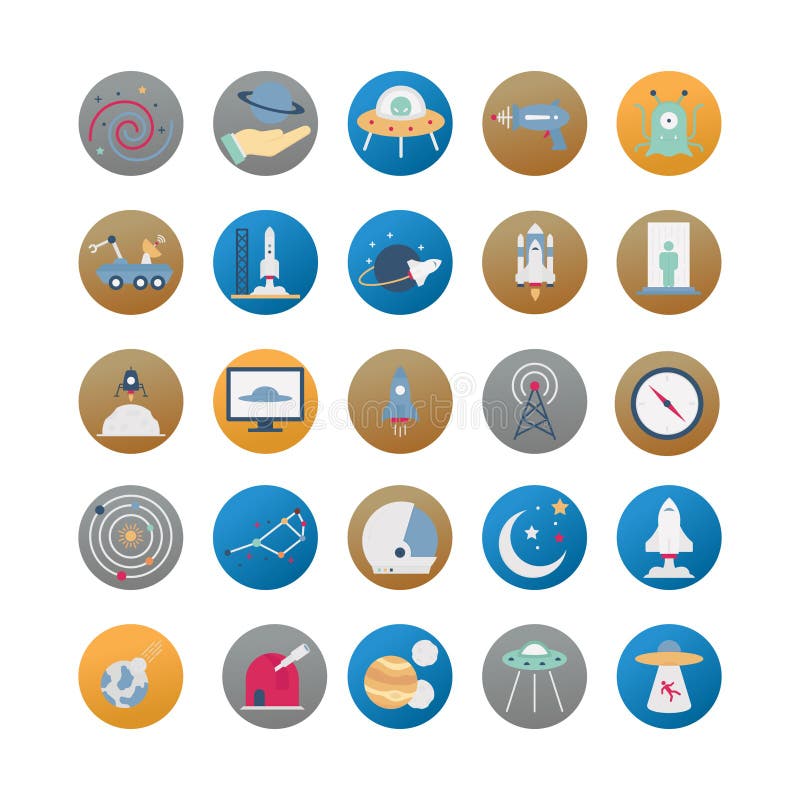 Space and Planets Isolated Vector icons set every single icons can be easily modified or edit this set consist with Collision, co vector illustration