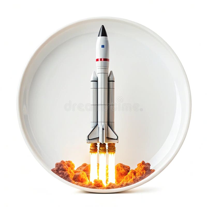 Space rocket start-up icon isolated on white background royalty free illustration