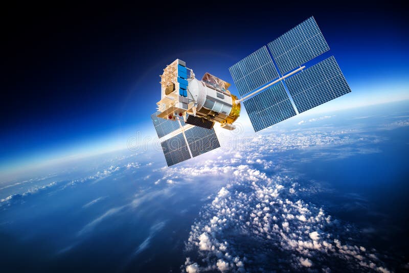 Weltraum-Satelliten, die die Erde umkreisen.