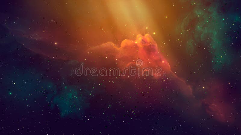 Space scene. Coloful nebula with starfield. Elements furnished by NASA. 3D rendering stock illustration Space scene. Coloful nebula with starfield. Elements furnished by NASA. 3D rendering stock illustration