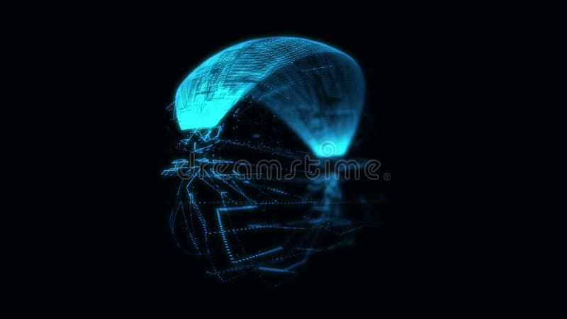 Space ship. Artificial intelligence. Digital database cyberspace. Big data visualization. Decoding algorithms hacked software. royalty free illustration