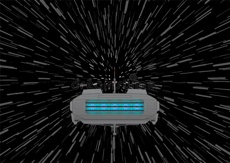 Space ship traveling vector illustration