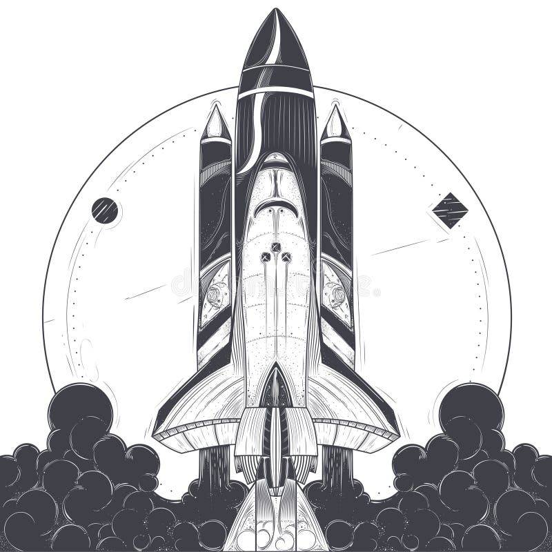 Spacecraft shuttle rocket mock up realistic Vector Image