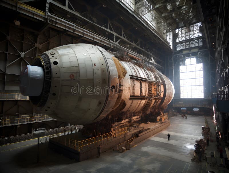 Space Shuttle and Fuel Tanks for a Rocket that is Preparing To Launch
