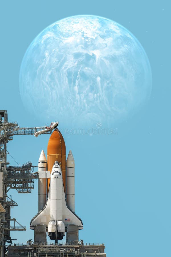 Space shuttle taking off on a mission. royalty free stock images
