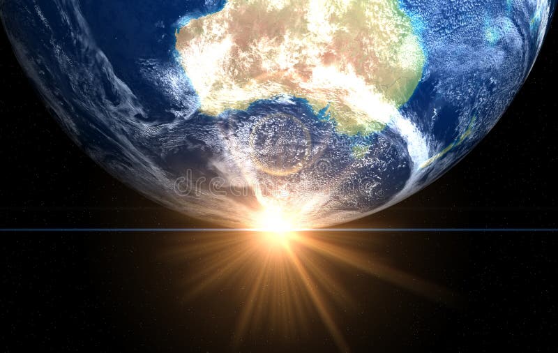 Space sunrise Australia