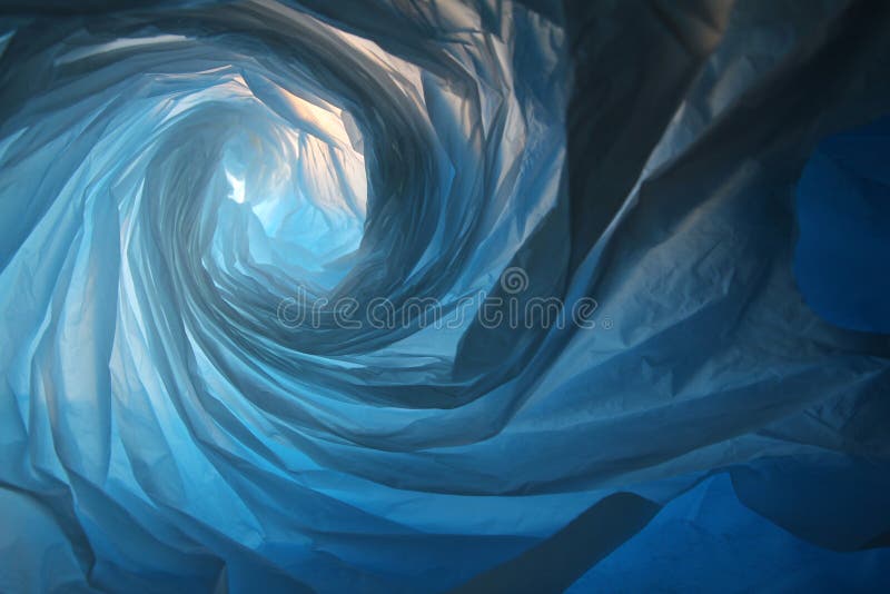 Space warp - Abstract of blue plastic bag - Series 2