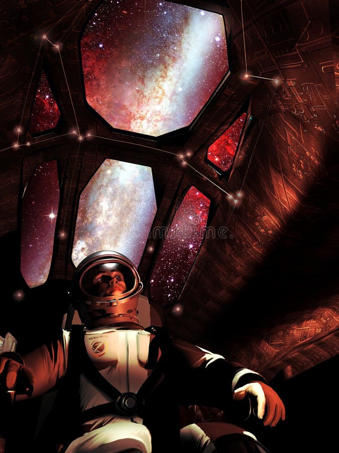Spacecraft pilot royalty free illustration