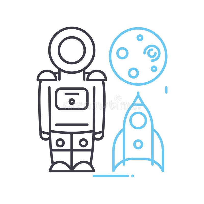 Spaceman line icon, outline symbol, vector illustration, concept sign vector illustration