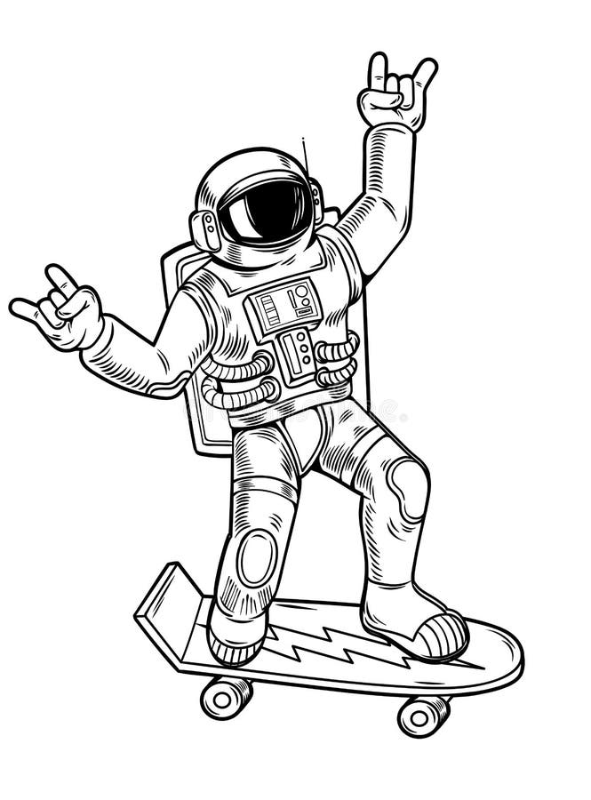 Cool dude astronaut spaceman in space Royalty Free Vector