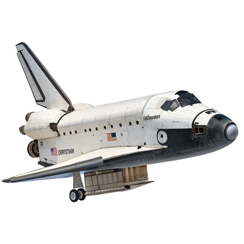 Spaceship 3D icon, space travel symbol isolated on white background vector illustration