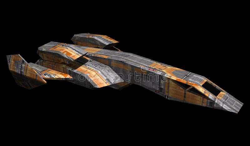 Spaceship isolated on a black background vector illustration Spaceship isolated on a black background vector illustration