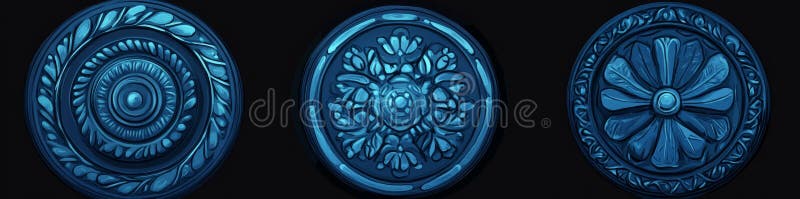 Spaceship techno window design. Digital sci fi bar border for infographic layout. Hud ui game frame. Blue AI generated