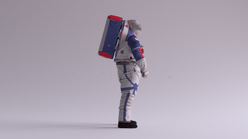 Spacesuit der Spacesuit nächsten Generation mit hellgrauem Hintergrund mit neutralem verstreut vektor abbildung