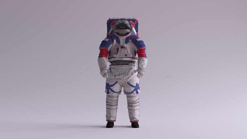 Spacesuit der Spacesuit nächsten Generation mit hellgrauem Hintergrund mit neutralem zerstreutem Seiten-ligh lizenzfreie abbildung