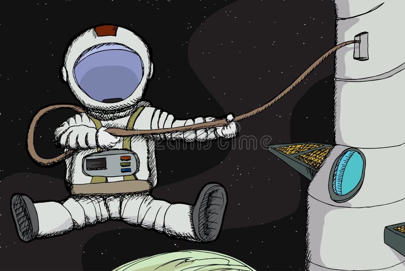 Spacewalk royalty free illustration