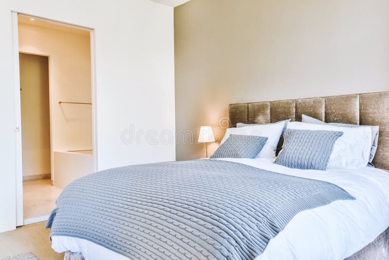 Spacious Bedroom in Modern Flat Stock Image Image of illuminate