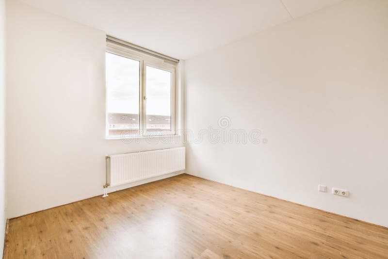 Spacious bright empty room with large windows royalty free stock photos