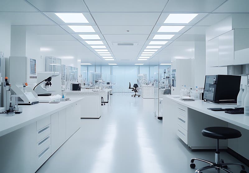 Modern laboratory with advanced scientific equipment vector illustration