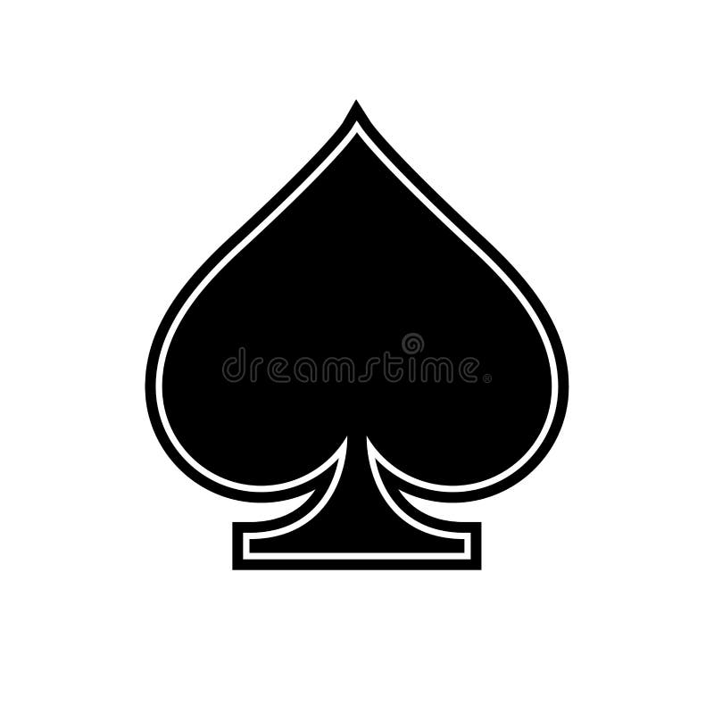 Spade Icon Black and White Vector Illustration Stock Vector