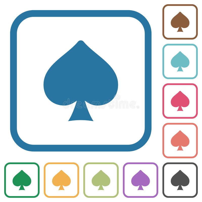 Spades Card Symbol Simple Icons Stock Vector Illustration of flat
