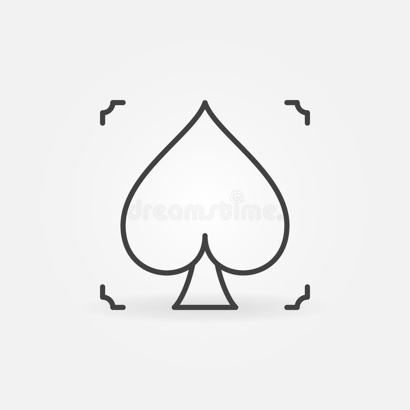 Spades Playing Card Suit vector concept simple outline icon royalty free illustration