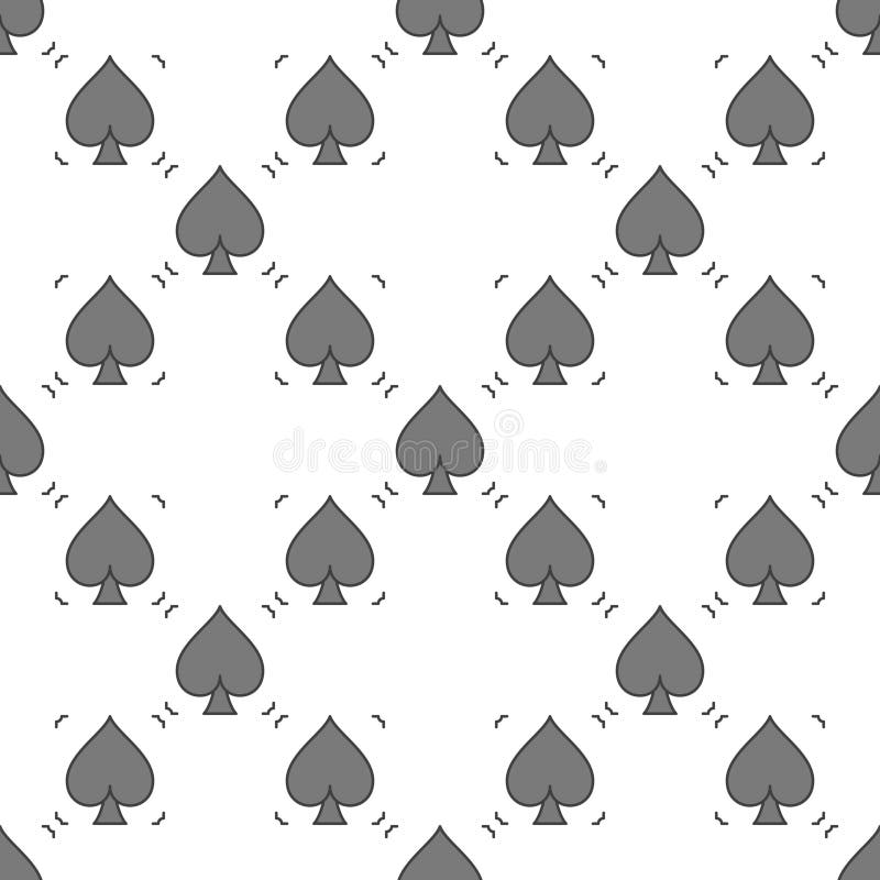 Spades Playing Card Suit vector simple colored seamless pattern stock illustration