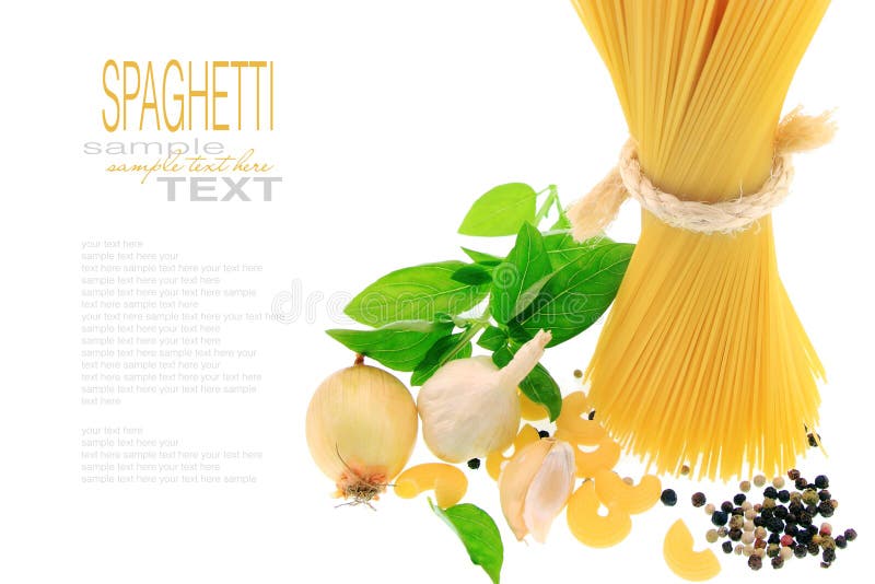 Spagetti Met Eenvoudige Teksten Stock Afbeelding - Image of beeld ...