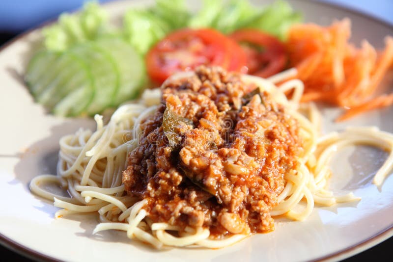 Spaghetti beef bolognese stock image. Image of carbohydrate 141554149