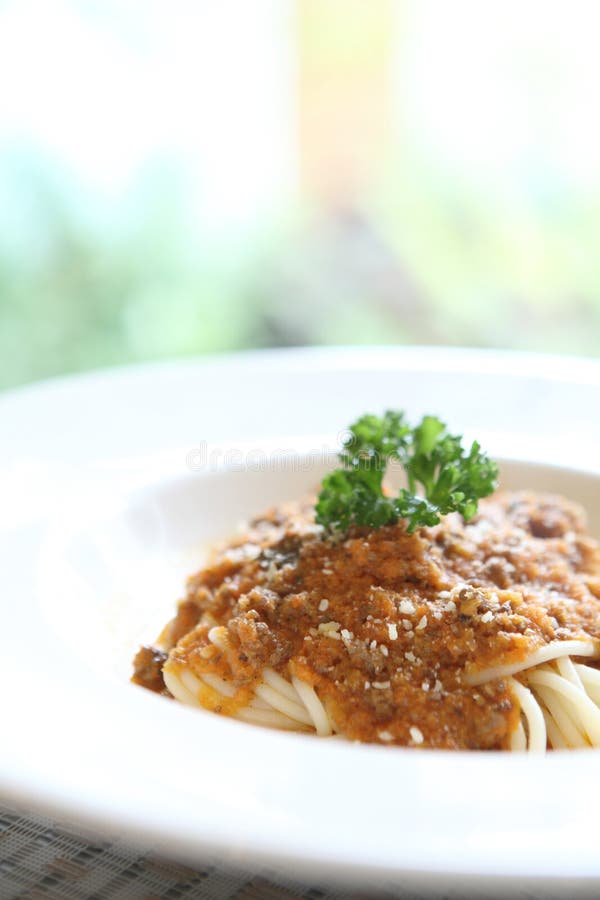 Spaghetti beef bolognese stock image. Image of carbohydrate 141554149