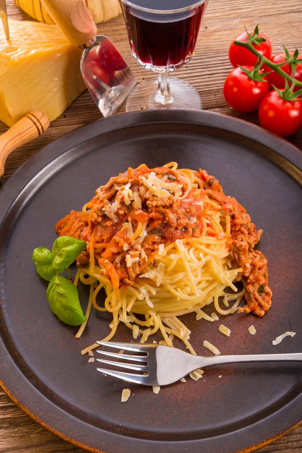 Spaghetti bolognese stock image