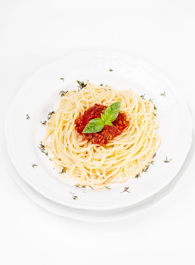 Spaghetti Bolognese stock photo. Image of italian, herbs 74066944